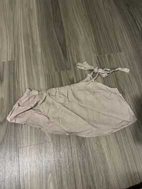 Light Mauve Tie-Strap Crop Top